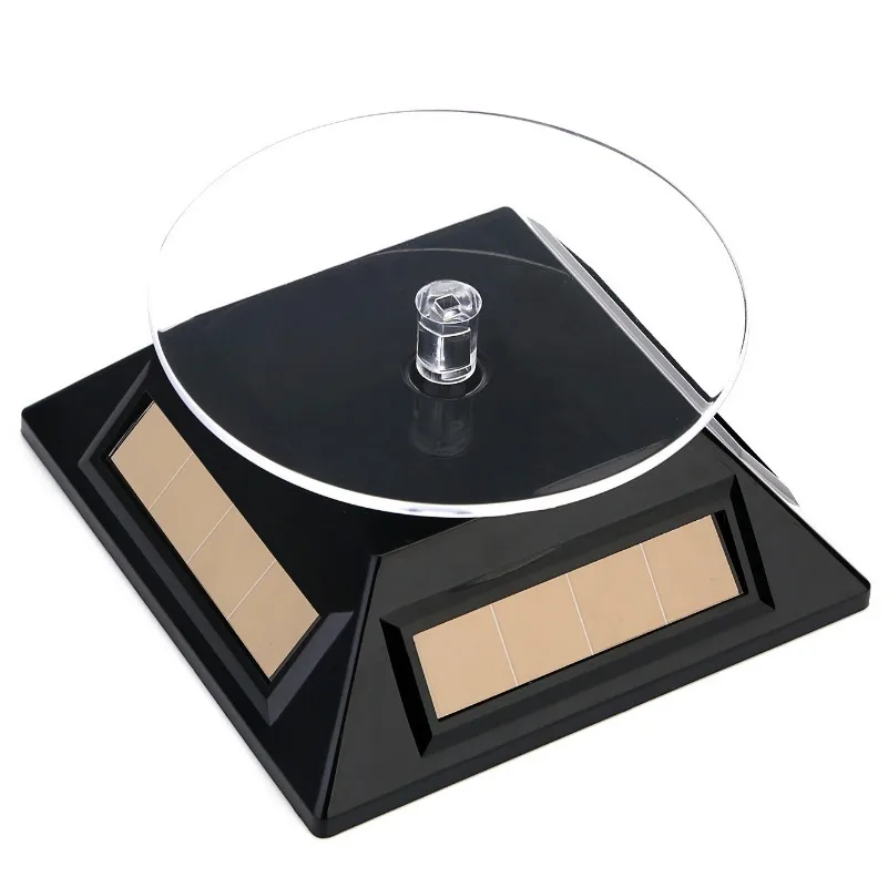 360 Turntable Solar Showcase Rotating Jewelry Watch Ring Phone Stand Display Jewelry Organizer Jewelry Display Stand 4 Colors - Image 4