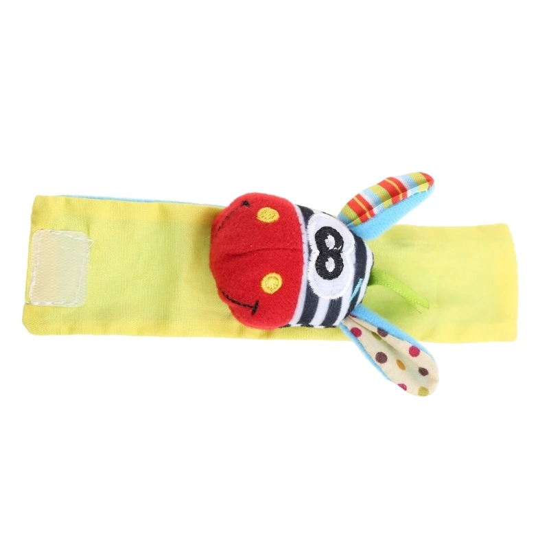 Q0KB Animal Infant Baby Kids Hand Wrist Bells Foot Sock Rattles Soft New