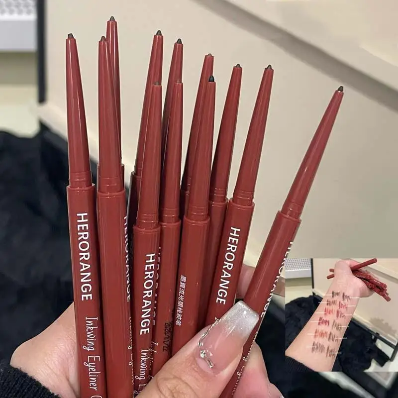 Matter, aufhellender, liegender Seidenraupen-Eyeliner-Gelstift, wasserfest, schnell trocknend, rosa, braun, ultrafeiner Lidschattenstift, nicht verschmierendes Make-up