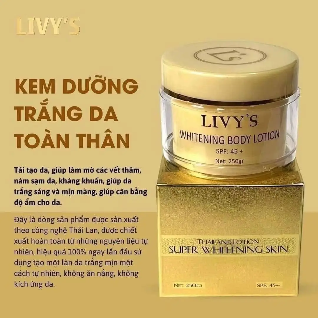 

KEM DUONG TRANG BODY CAO CAP LIVY'S VANG SPF 45+ Тайский лосьон для тела