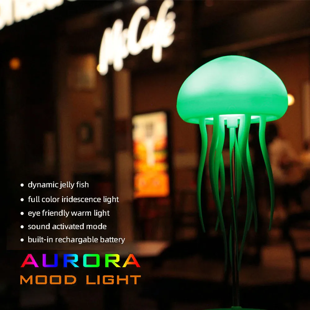 Śliczna meduza LED lampka nocna akumulator sterowanie głosem tańczące nogi RGB lampka nocna lampa stołowa głośnik Bluetooth nawilżacz