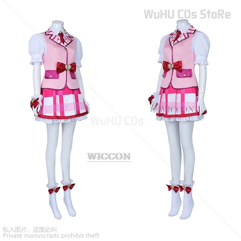 Anime aikatsu! Hoshimiya ichigo cosplay kostüm lolite kleid hoshimiya ichigo perücke haarband frauen hallowen party cosplay idol cos