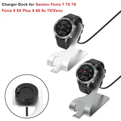 Metal Charger Dock For Garmin Fenix 7 7X 7X 5 5X Plus 6 6X 6s Charging Cable Stand Cord Instinct 2 Vivoactive 3 4 4S Venu 2 2S