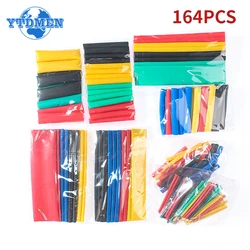 164PCS Heat Shrink Tube Sleeving Tubing Assortment Kit Electrical Connection Electrical Wire Wrap Cable Waterproof Shrinkage 2:1