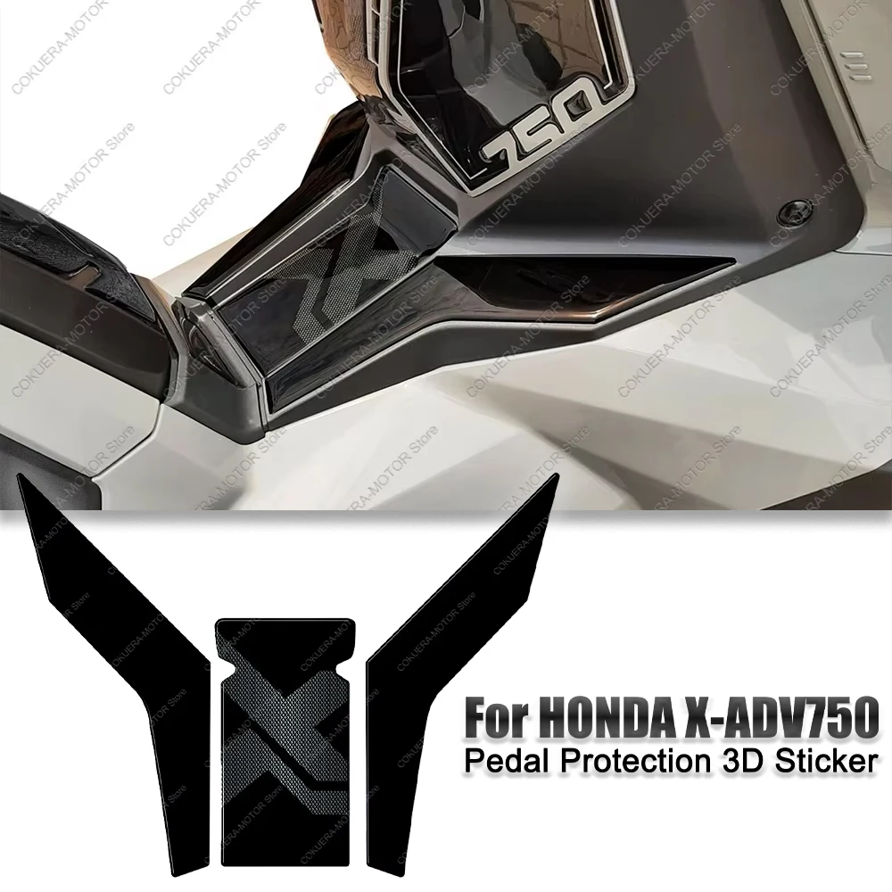 For Honda X-ADV750 x-adv 750 Motorcycle Accessories Motorcycle Pedal Protection 3D Sticker Waterproof Decorative Sticker