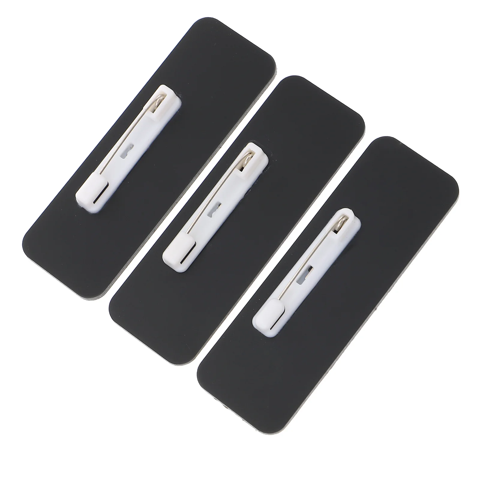 

3pcs Plastic Diy Name Tags For School Office Use Assorted Colors Blank Badges Customizable Employee Student