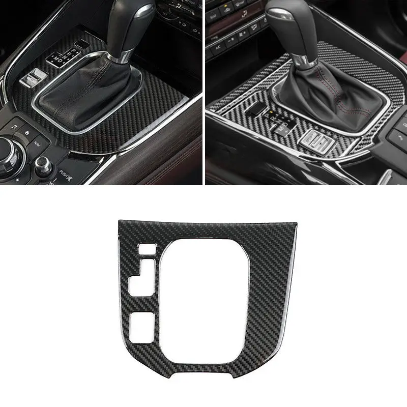 Carbon Fiber Gear Shift Panel Decor Cover Sticker Decorative Frame For Mazda CX-9 CX9 2016 2017-2023 Car Interior Accessories