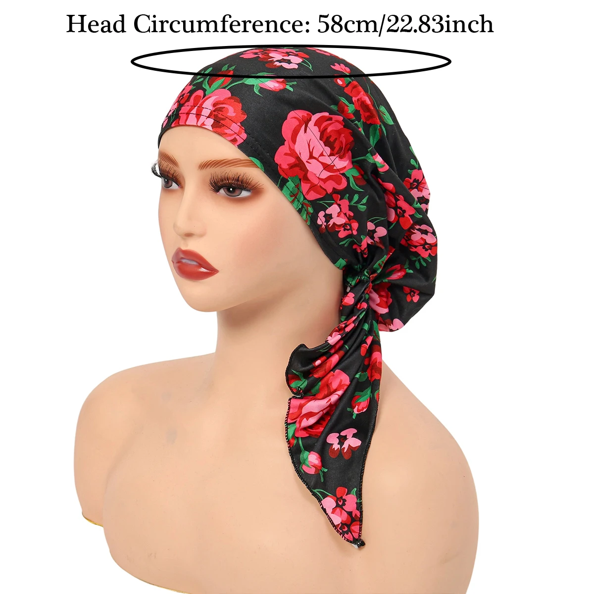 Ramadan Moslim Mode Print Hijab Tulband Hoeden Lange Staart Hoofd Wraps Elastische Hijab Hoeden Ademend Chemo Cap Voor Vrouwen Meisjes