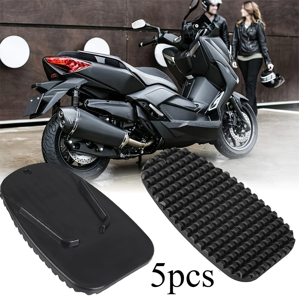 5pcs Motorcycle Kickstand Pad Plate Support, Concave Convex Non-Slip Design Anti-Sinking Outerdoor Parking Plate