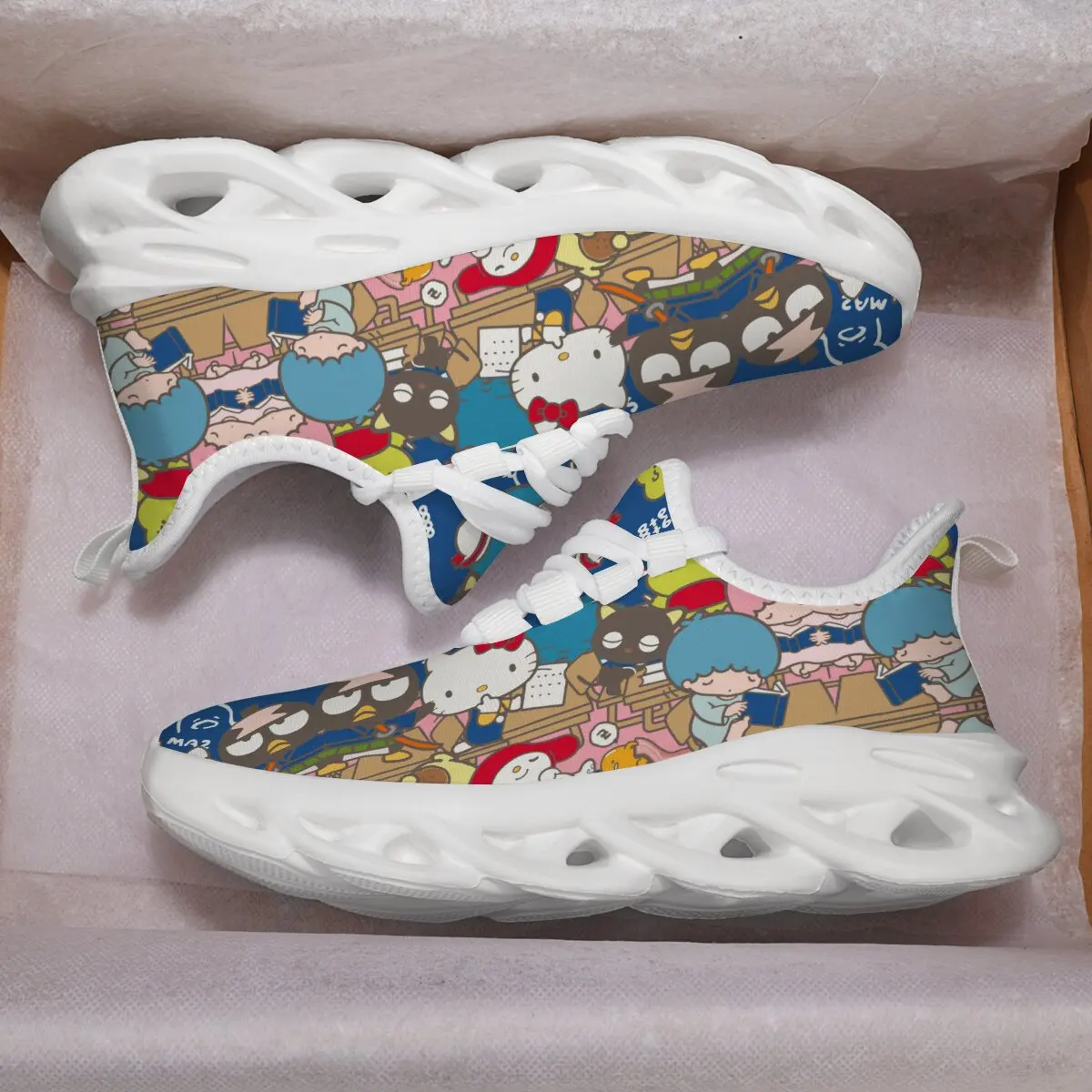 

Cartoon Sanrio Hello Kitty Casual Sneakers Kid Sport Shoes for Girls Fashion Breathable Casual Walking Outdoor Running Shoes