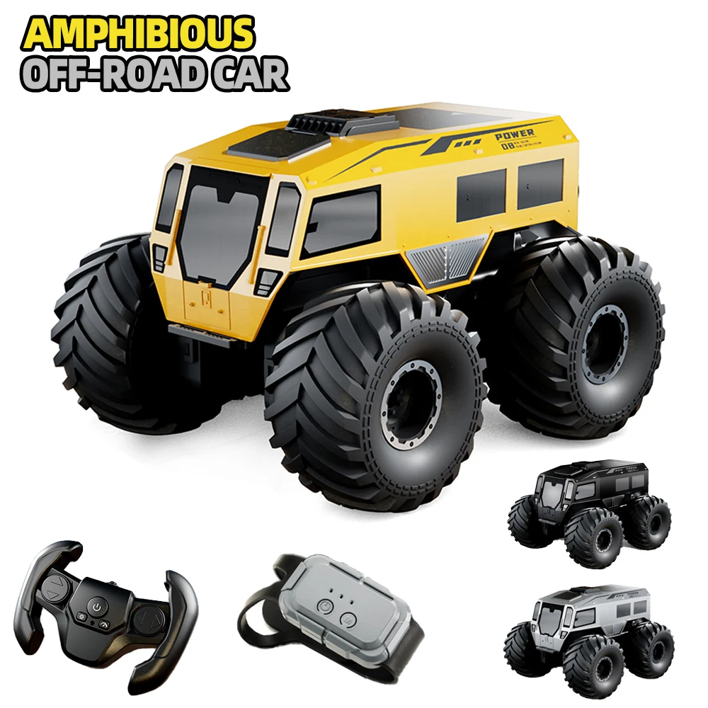 

Q210 Amphibious Rc Car Dual Control 4WD Off-road Remote Control Waterproof Vehicle 2.4G Electric Climbing Crawler Toys for Kids