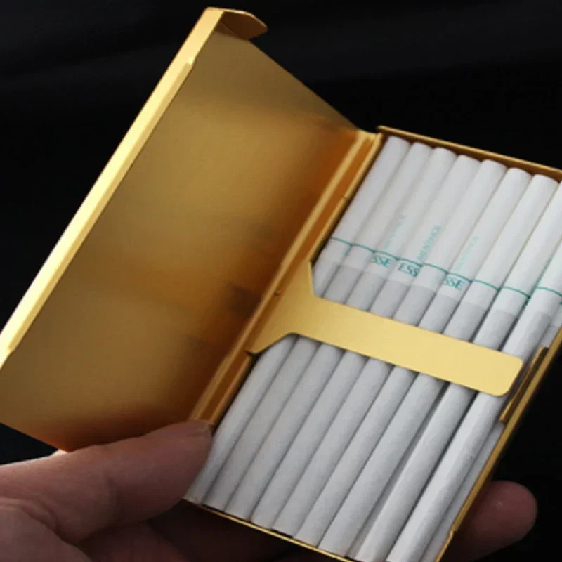 Fashion Smoking Cigarettes Metal Cigarette Case Tobacco Cigar Holder Pocket Box Portable Storage Container Gift For Women&Men