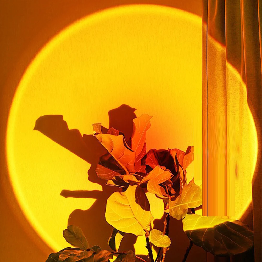 Projecteur de coucher de soleil LED coloré, art étendu, décoration murale, lampadaire de projection, éclairage intérieur de bar et de café