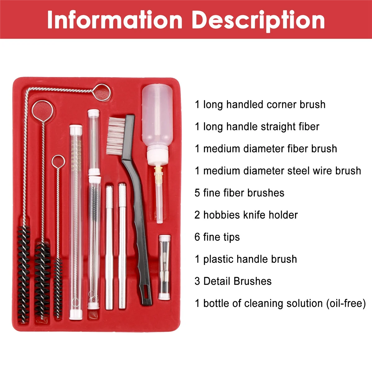 Kit de limpieza de cepillo de aire, pulverizador de pintura de coche, cepillo de limpieza, pulverizador de pintura neumático, herramienta de reparación de detalles, 1 Juego