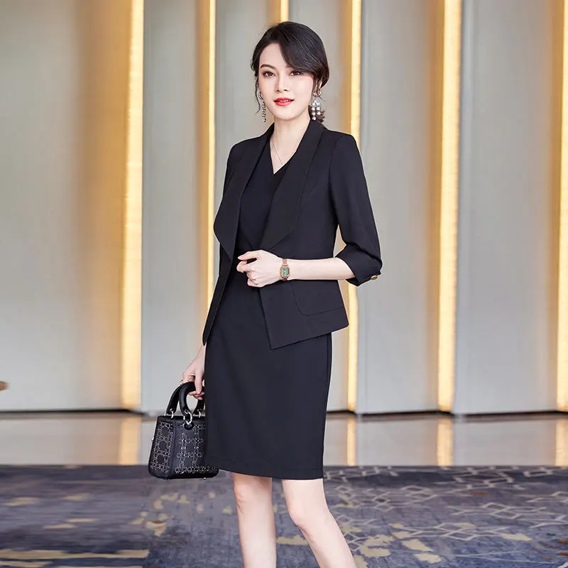 

2024New High-End Suit Dress Fashion Beauty Salon Workwear Spring and Summer Slim Fit Slimming Hotel Dress