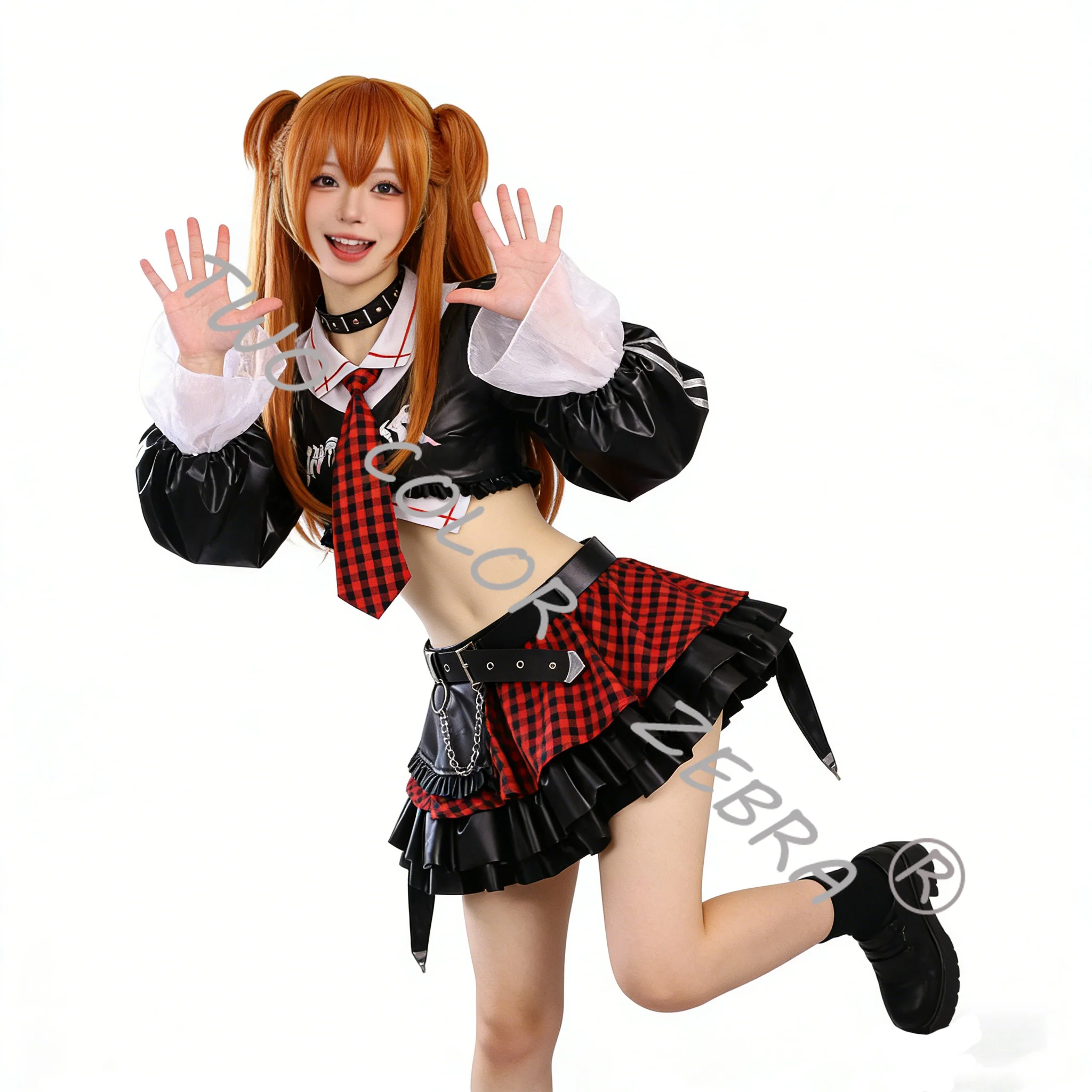 Anime Asuka Cosplay Costume Wig Sexy Tops Skirt Rock Band Stage Performance Full Set Outfis Halloween Christmas Party Clothes