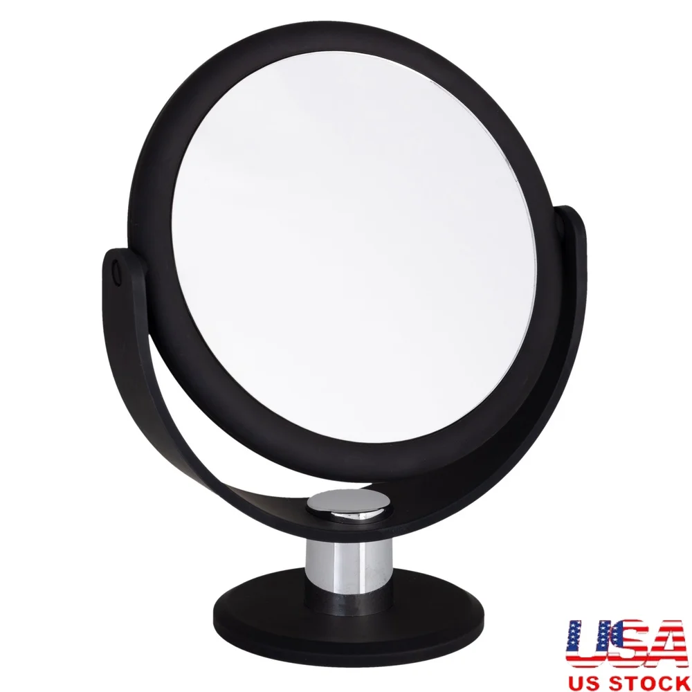 

7 Inch Freestanding Vanity Mirror Dual Sided 1X 10X Magnification Rubberized Makeup Mirror Perfect Dressers Desks and Vanities