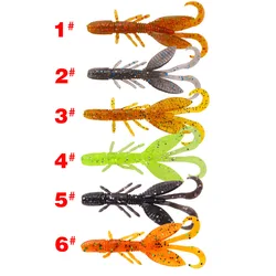 12 pz/lotto Silicone gamberetti esca singolo gancio verme morbido basso simulazione Biomimetics Fishy odore pesca in mare falso gamberetti esca
