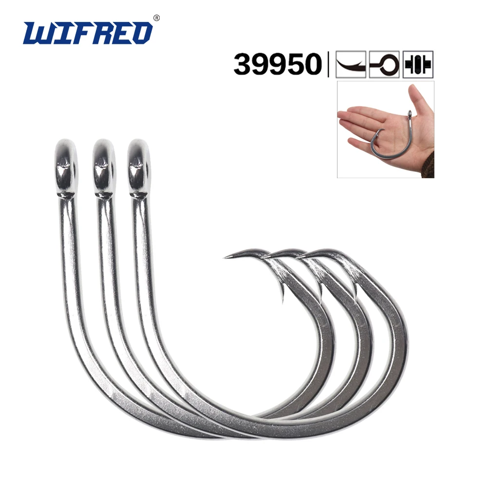 

Wifreo Stainless Steel Circle Hook #6/0~#16/0 Big Fish Saltwater Fishing Trolling Rigging Fish Hooks for Tuna Amberjack Shark