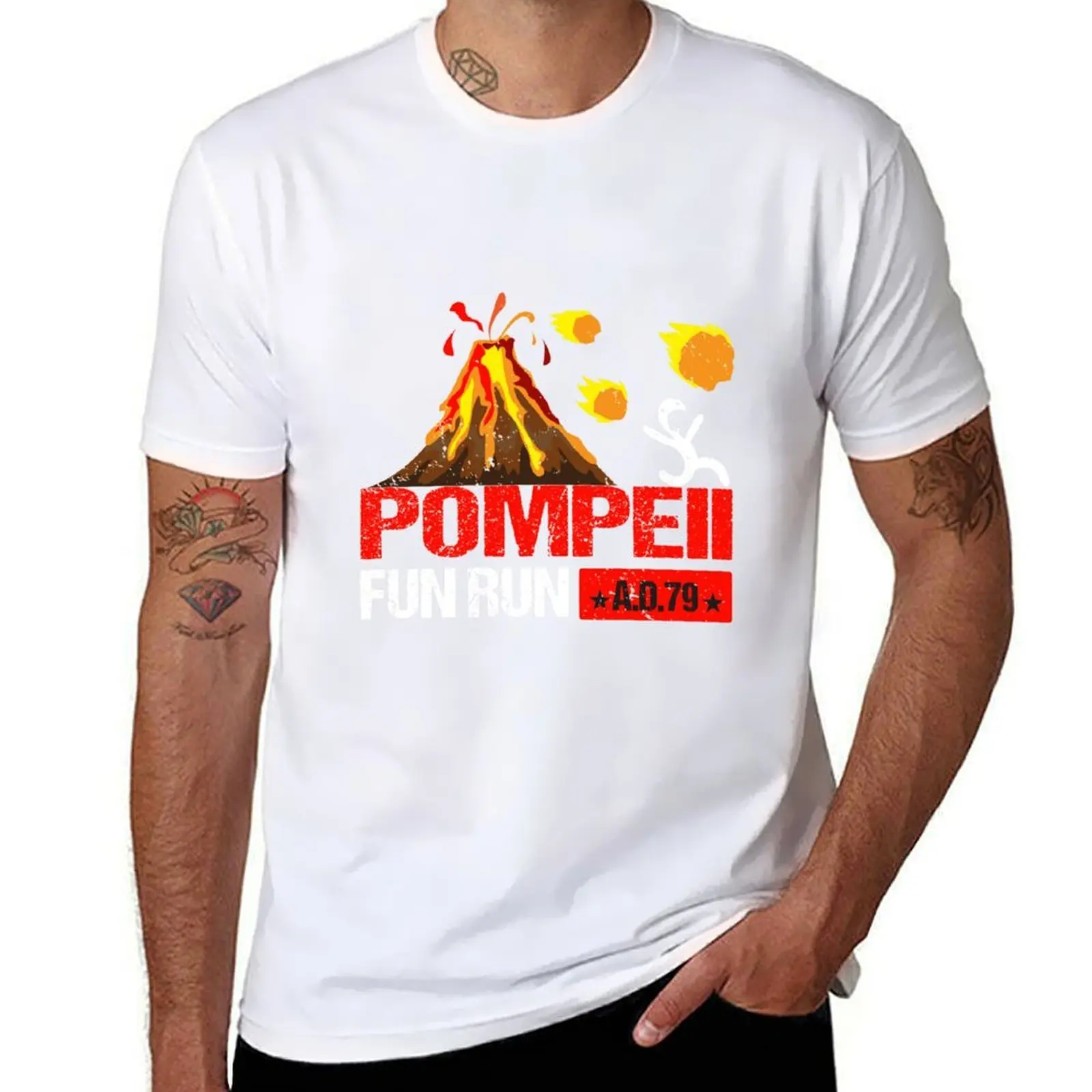 

Pompeii Fun Run 79 AD Retro Vintage T-Shirt t shirts for man cotton funny t shirts for man pack cotton T-Shirt