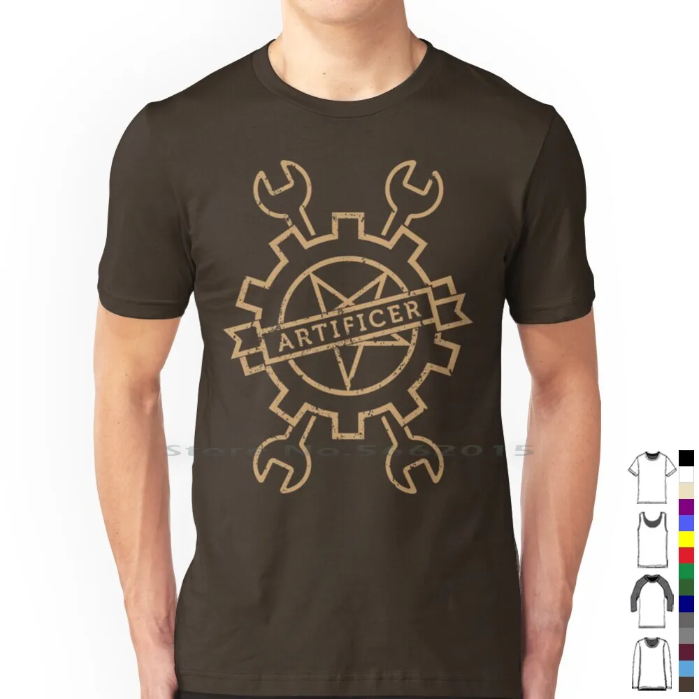 Artificer T Shirt 100% Cotton Dnd D D Warlock Hexblade Patron Chains Ocean Arcane Magic Ttrpg Monster Graphic Design Artificer