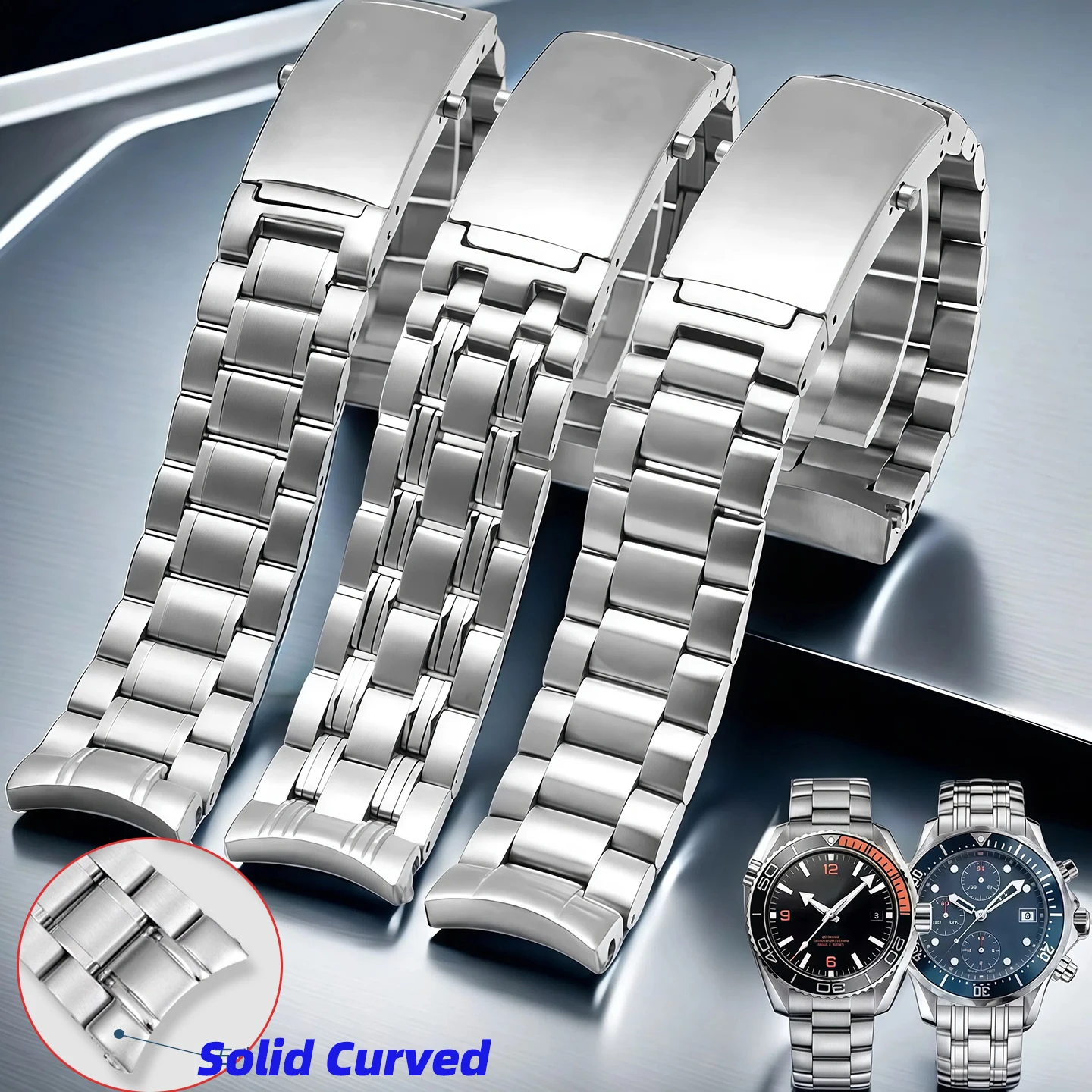 

For Omega New Seamaster 300 Speedmaster Planet Ocean Watchband Men Metal chain 18 20mm 22mm Stainless Steel Watch Strap Bracelet
