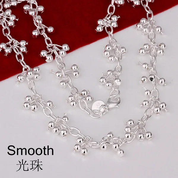 

korean fashion 925 Sterling Silver beads chains necklaces for women luxury designer jewelry Holiday gifts