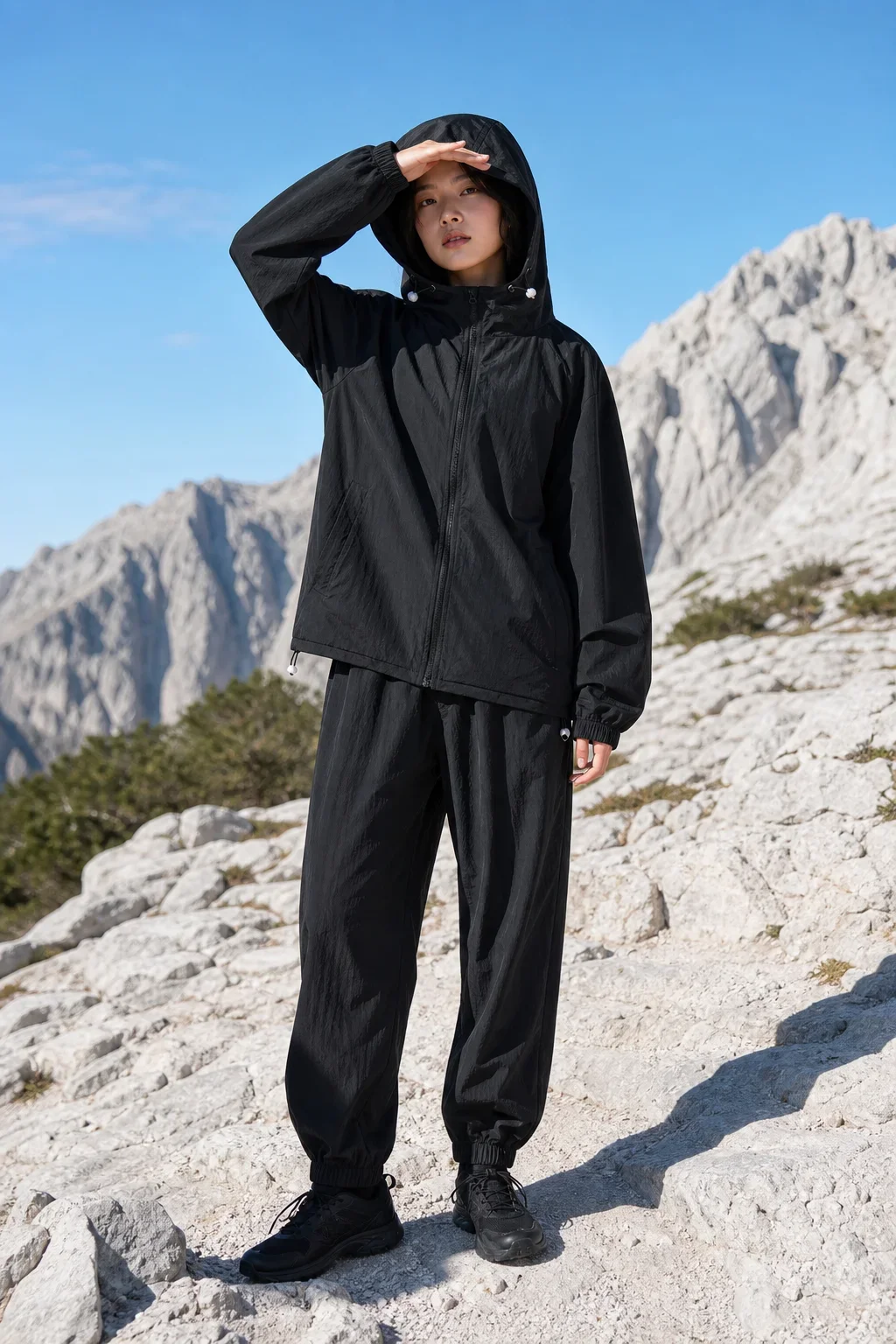 Men Women Outdoor Sports Set UV Protection Nylon Ice Silk Breathable Quick Dry Hiking Climbing Gear with Spring Summer Autumn