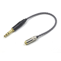 Grey Silver Plated 6.35mm TRS 3pin Male to 4.4mm Balanced Female Audio Adapter Cable 1/4 6.35 to 4.4