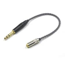 Grey Silver Plated 6.35mm TRS 3pin Male to 4.4mm Balanced Female Audio Adapter Cable 1/4 6.35 to 4.4
