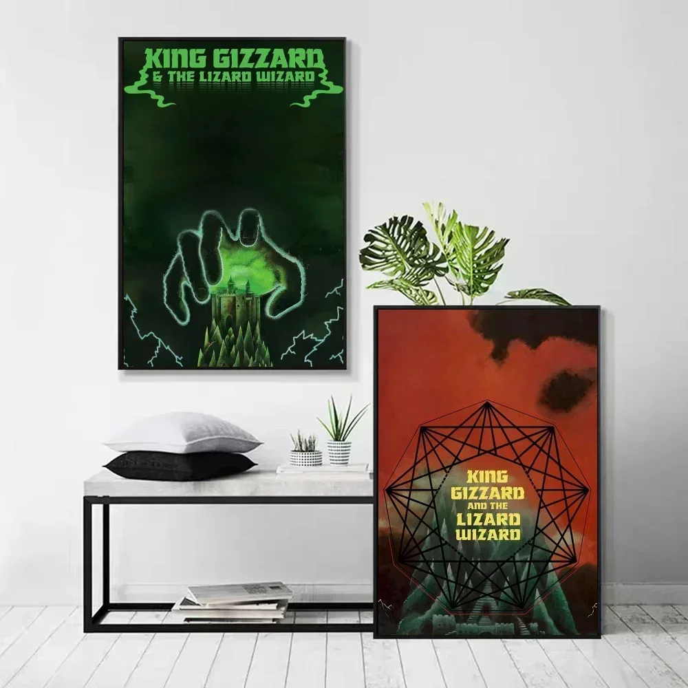 King G-Gizzard and The Lizard Wizard Canvas Painting Poster and Print Wall Art Pictures for Living Room Bedroom Home Decor