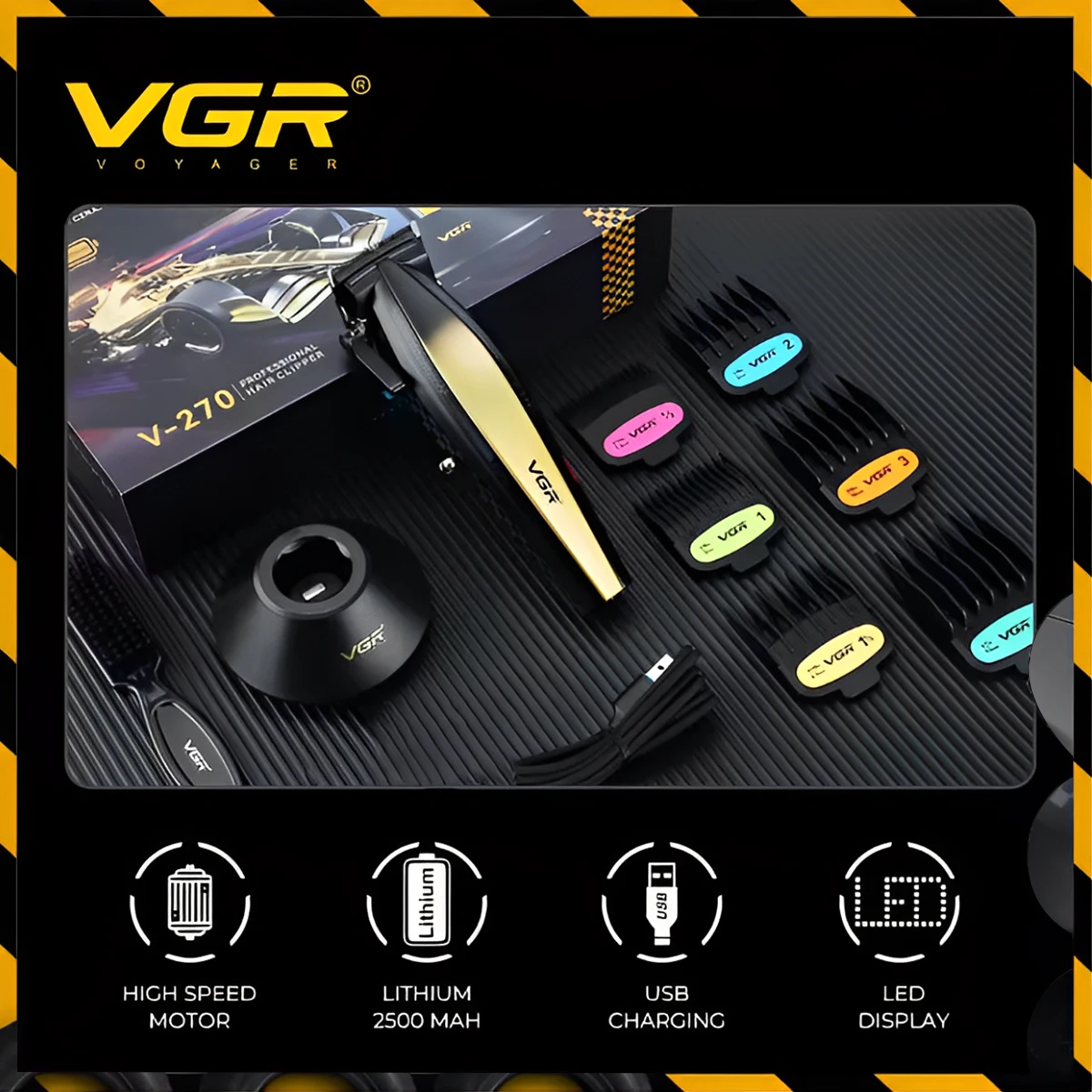 VGR V-270 الراقية مقص الشعر مجموعة صالون الشعر المنزلية مقص الشعر الكهربائية المعادن الميكانيكية الرياح سبيكة شفرة 9000 دورة في الدقيقة الشعر المتقلب