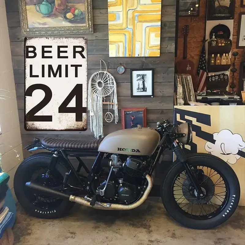 1pc Vintage Beer Limit 24 Metal Sign - 8x12inch Man Cave Decor, Bar/Pub Wall Art, Rustic Garage Accessory, Retro Gift for Drink