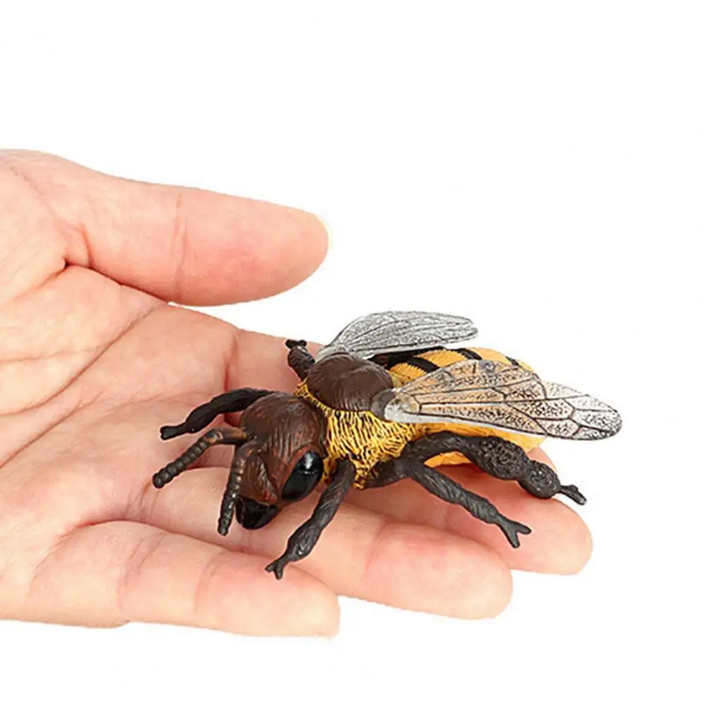 Honeybee Model Long Lifespan Compact Miniature Animal Figure Wasp Bee Model Ornament Solid Structure Bee Model Home Decor