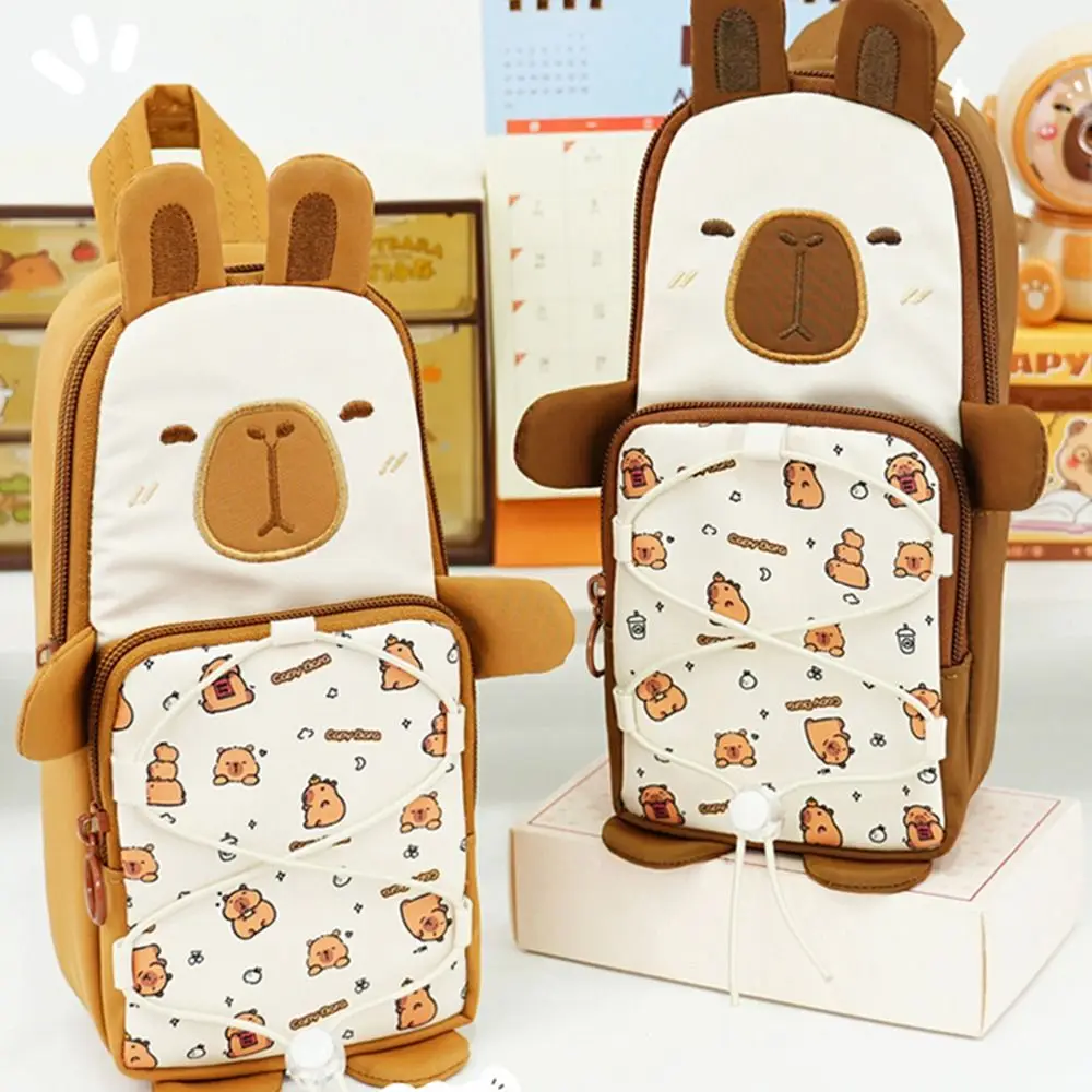 Astuccio per penne Capybara di alta qualità Astuccio multifunzionale per matite di grande capacità Scatola per penne con design con coulisse