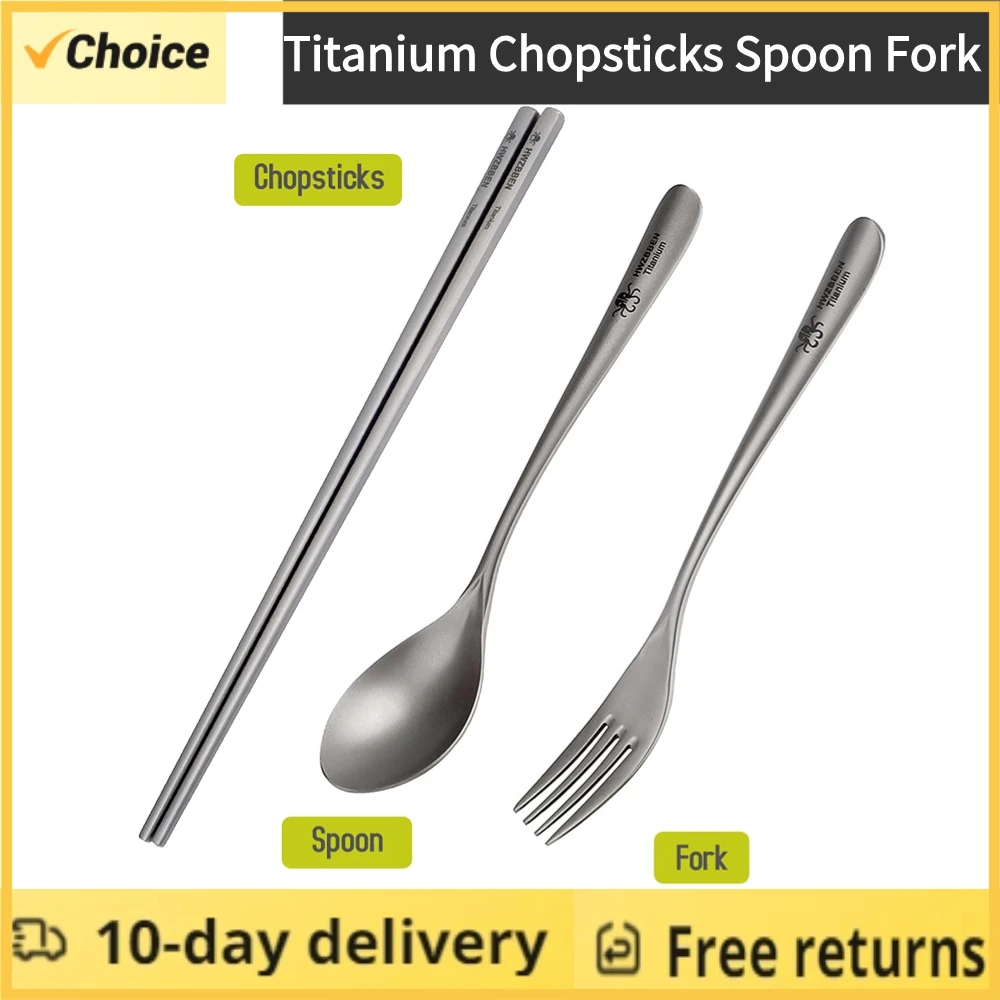 Lightweight Titanium Chopsticks Camping Chopsticks for Noodles Rice Cutlery Cookware for Home Outdoor Camping Hiking Picnic