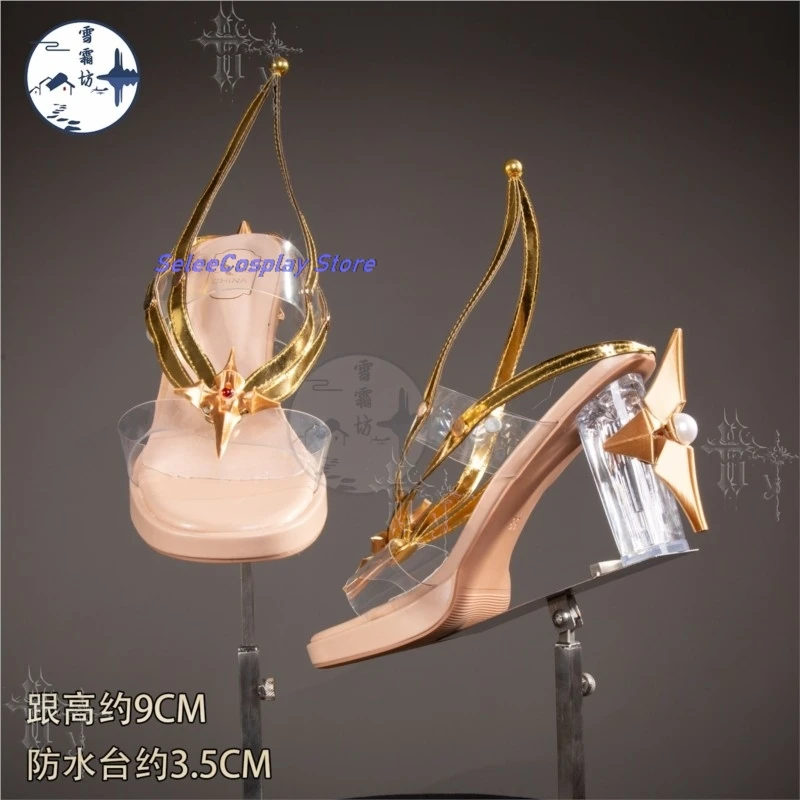 Halloween Cosplays Wuthering Waves Moon Heart Fox Cos Shoes Transparent High Heel Sandals Cosplay Footwear