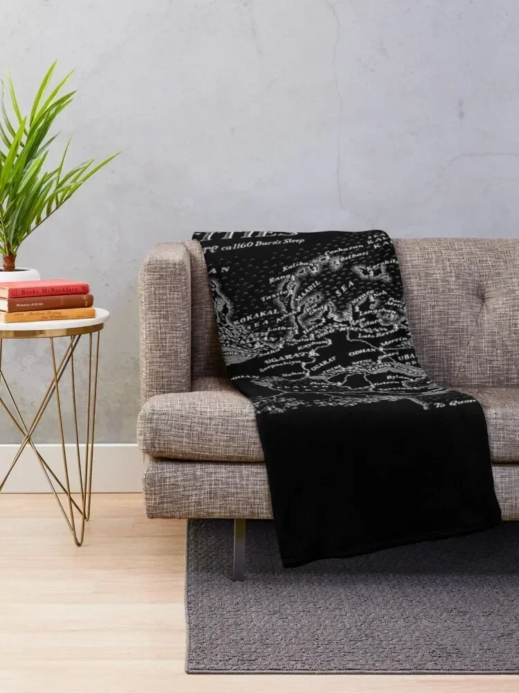 Malazan Seven Cities Map White Design Throw Blanket Bed Fashionable Stuffeds Blankets