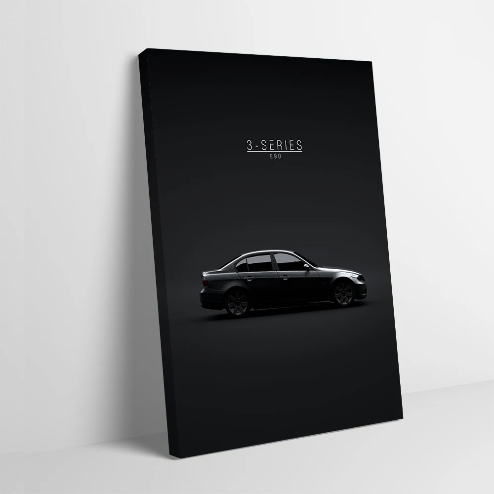 2005 Sports Car 3series E90 Poster Customizable Printed Canvas Painting for Pictures Wall Art Bathroom Decor Room Wand Deko Arts