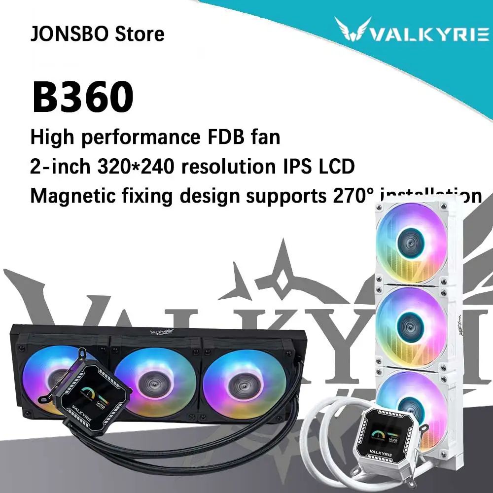 

VALKYRIE B360 360mm ARGB All-in-one CPU Liquid Cooler 2.0-inch IPS LCD support LGA 1700 AMD AM5