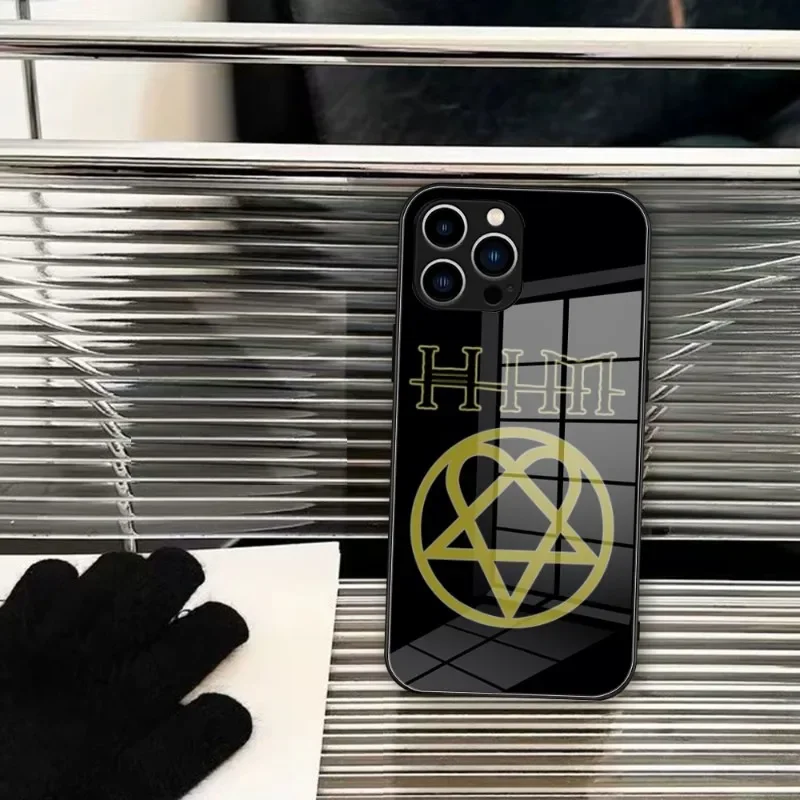 Him Ornate Heartagram Phone Case Tempered Glass For IPhone 15 14 13 11 12 Pro 8 7 15 Plus X 13 Pro MAX XR XS MINI SE 2020 Covers