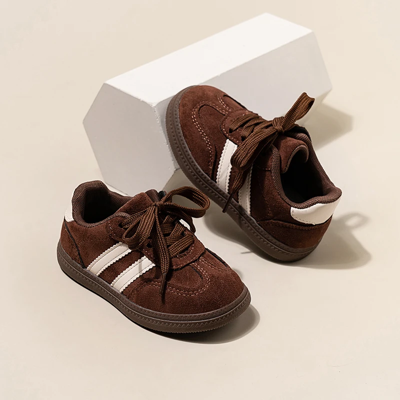 Boys' Soft Soled Sneakers Childrens' Retro Fashion Casual Sports Shoes 2026 Autumn New Girl's Fashion Comfortable Low Top Shoes