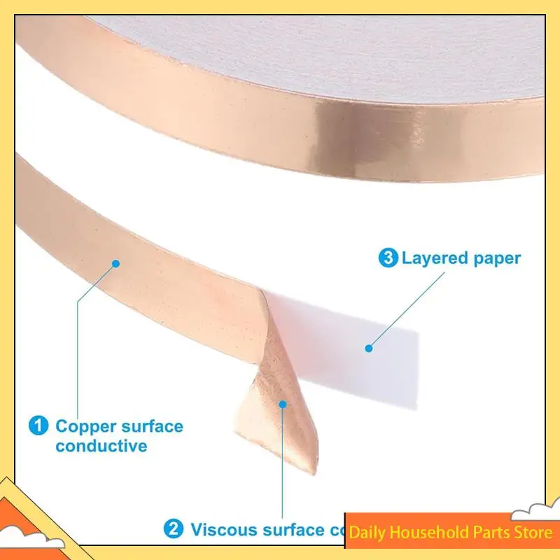Pita Foil Tembaga 22 Yard 3/8 Inci, Pita Tembaga 3 Rol dengan Alat Foil Kaca Patri Konduktif dengan Pengikis untuk Kerajinan PANAS!