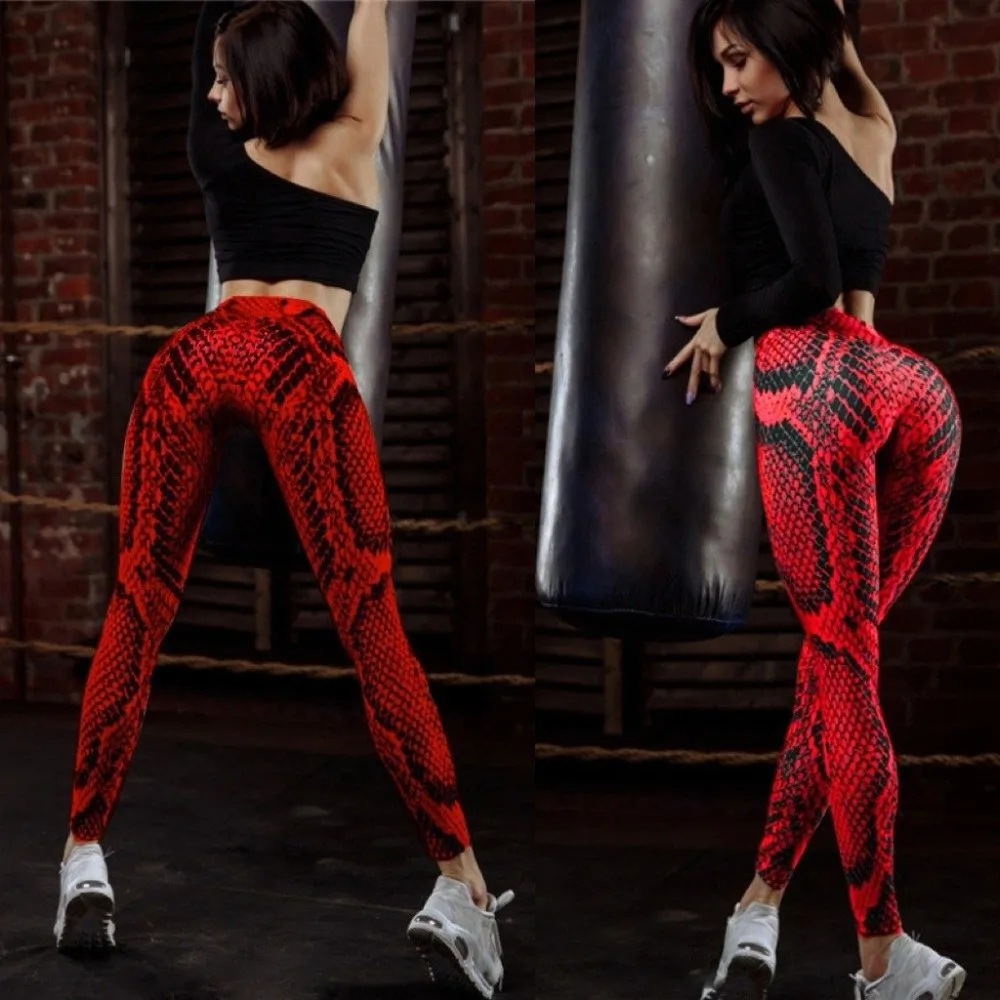 

Serpentine Snake Print Leggings Seamless Shapewear Tummy Control Trousers Body Shaper Breathable Pilates Yoga Leggings Workout