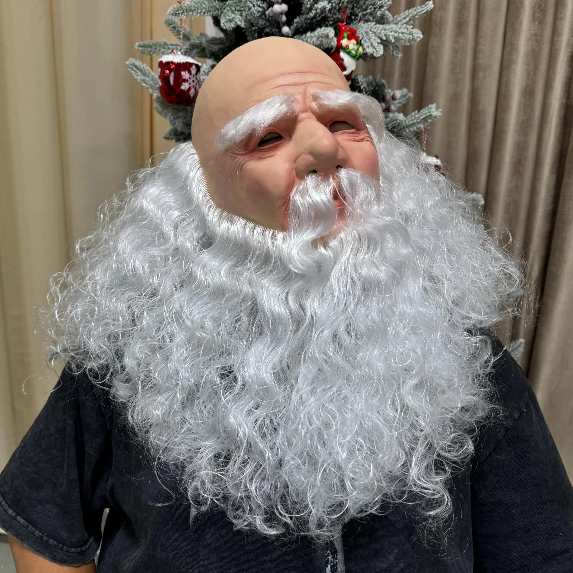 1 قطعة قناع عيد الميلاد سانتا كلوز تأثيري قناع الكبار اللاتكس عيد الميلاد البدلة زي عيد الميلاد عطلة حفلة زي الدعائم