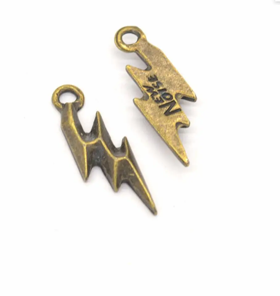 70pcs New Product Antique silver color lightning Charms Pendant Jewelry Metal Alloy Jewelry Marking 26*9mm F0390