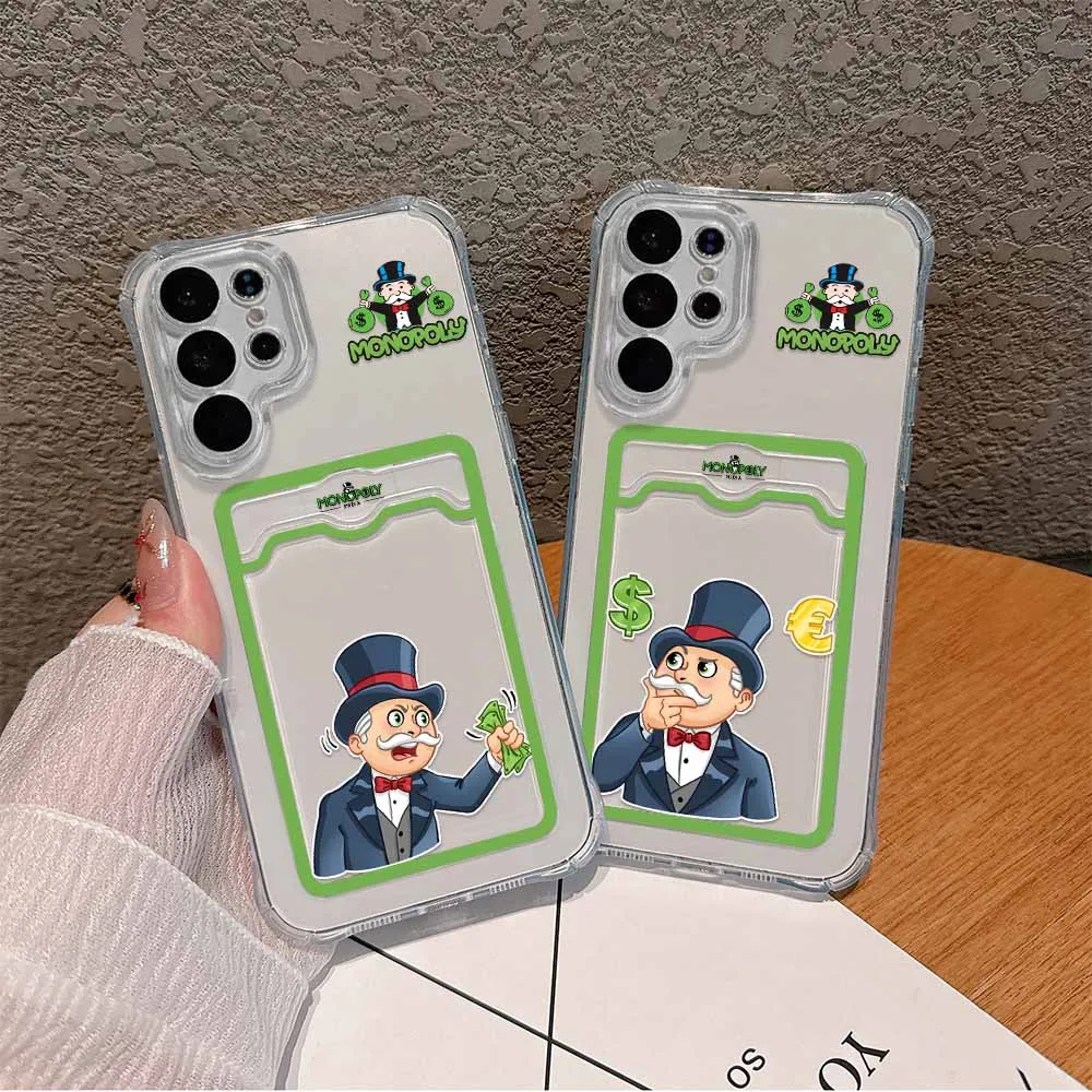 Cartoon Dollar Monopolies Card Hold Case For OPPO A16 A15 A74 A54 A98 Reno 7 8 Realme C55 C53 C35 C33 C31 9I 5G Anti-fall Cases image 4