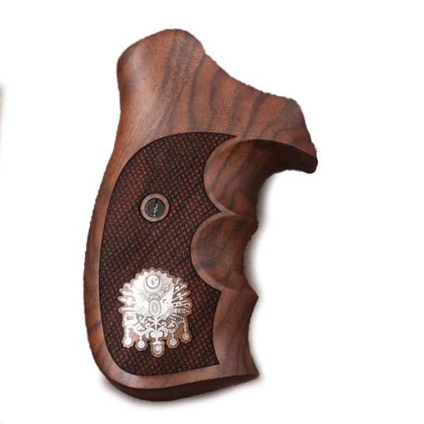 KSD Brand Smith Wesson K/L/X - Frame Round Butt Compatible Walnut Grips Diamond