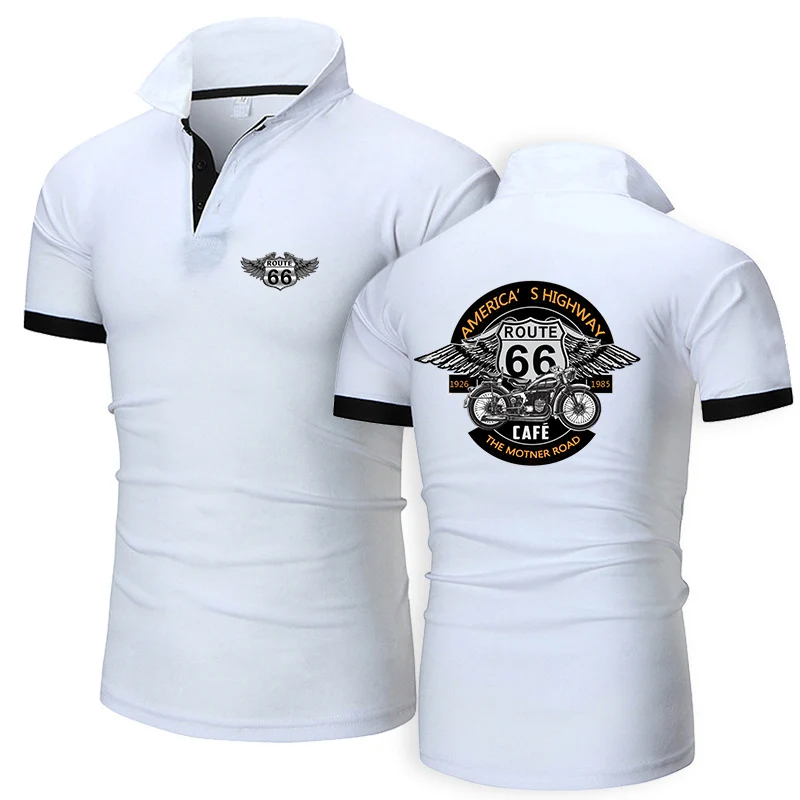 Vintage Route 66 2024 Men's New POLO Shirt Summer Short Sleeve High Quality-price Ratio Shirt Versatile Daily Button Tops