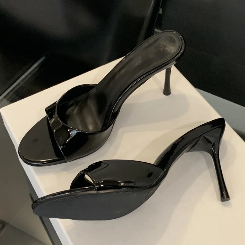 Eilyken 2026 New Summer Fashion Open Toe Women Slipper Slip On Elegant Thin Heel Dress Pumps Ladies Slides Zapatillas De Mujer